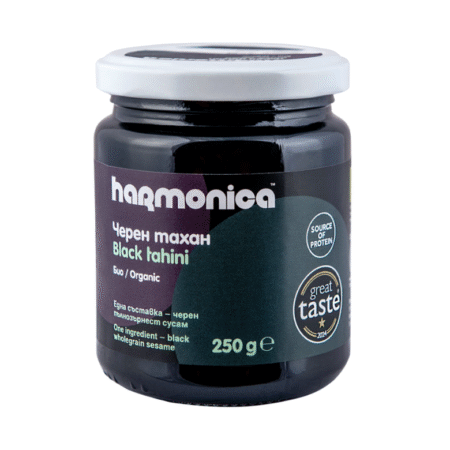 Harmonica crni tahini od cjelovitog sezama, organski, 250 g, dobitnik Great Taste nagrade