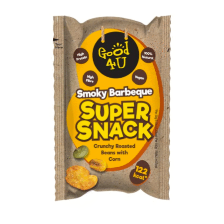 Good 4U Super Snack Smoky Barbeque – hrskavi pečeni grah s kukuruzom, 122 kcal, veganski i prirodan