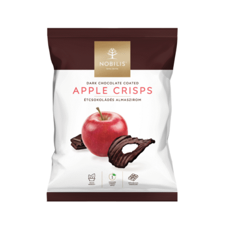 Tamna čokolada prelivena čipsom od jabuke Nobilis – 50g