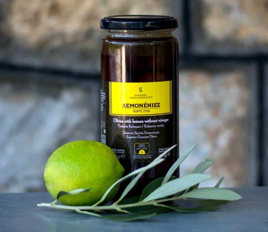 LEMONENIES - Gurmanske Kalamata (Kalamon) masline s limunom, bez octa 250g | SAKELLAROPOULOS