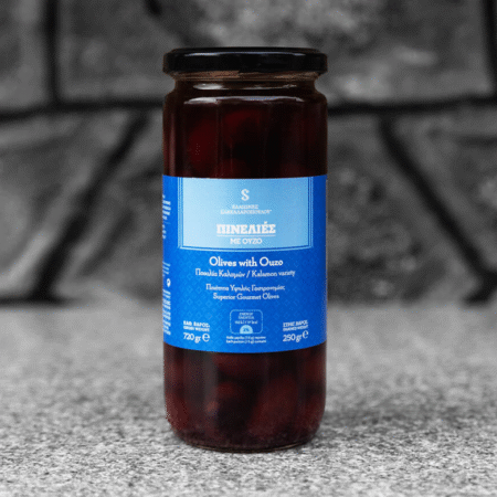 PINELIES - Gurmanske Kalamata masline (Kalamon) s Ouzom 250g | SAKELLAROPOULOS