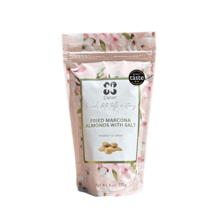 Deliart Fried Marcona Almonds with Salt 227 g – premium španjolski bademi prženi u maslinovom ulju i lagano posoljeni