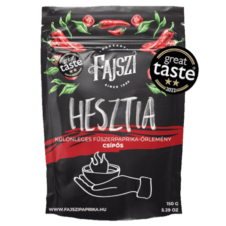 Pakiranje Fajszi Hesztia ljute mljevene paprike s oznakom Great Taste 2022.