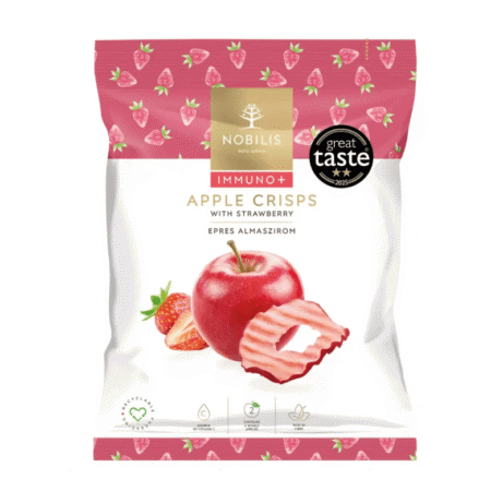 Hrskavi čips od jabuke s jagodom 25g | NOBILIS